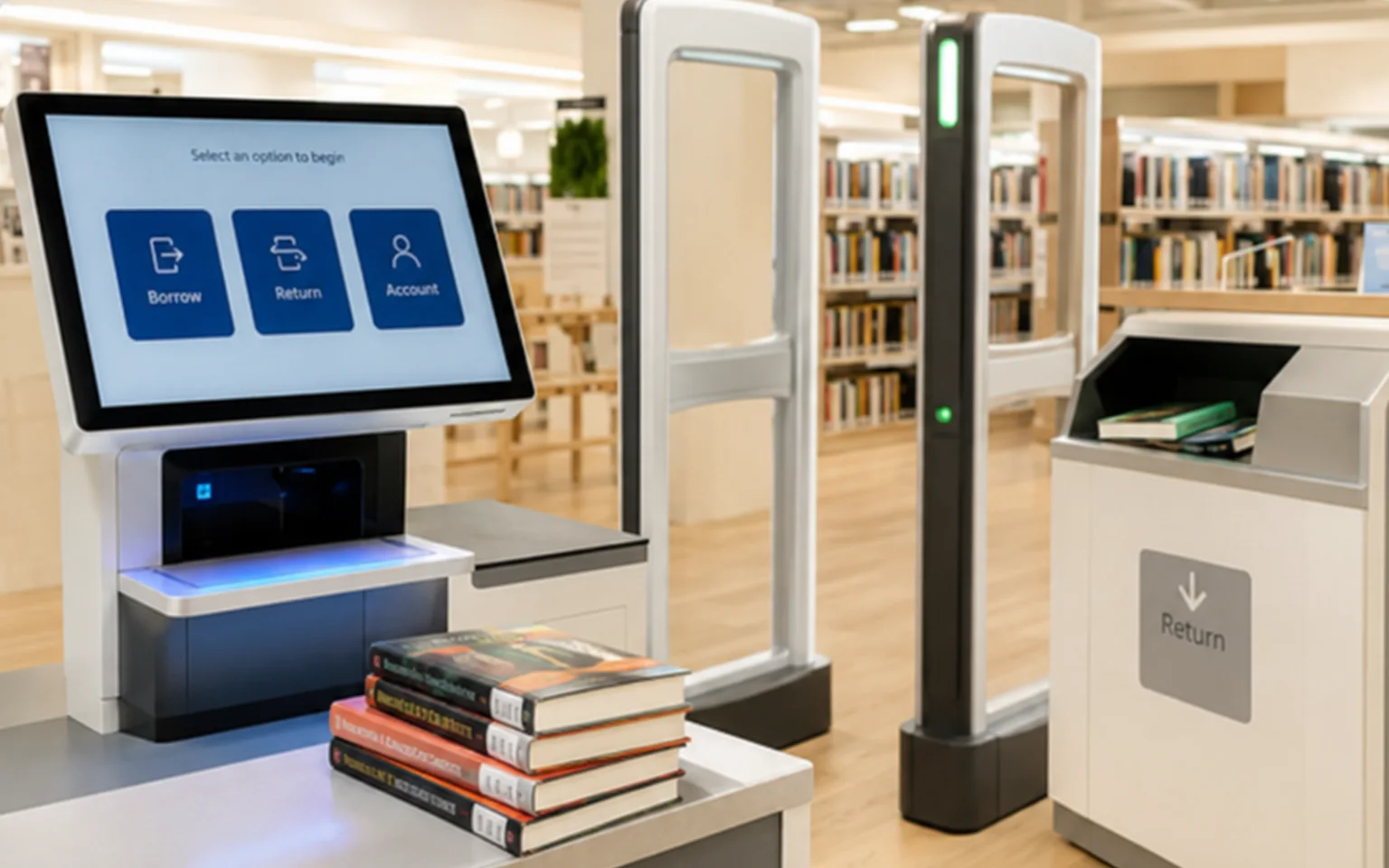 Library RFID security gates and self-service library systems